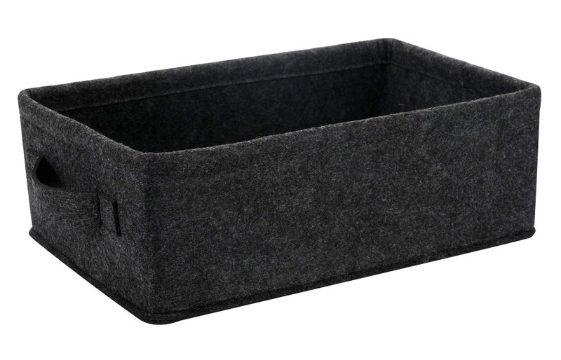 KWLET Long Gray Storage Baskets Narrow Storage Basket Organizer Storage Bins for Small Toys Keys Make Up Hair Cosmetic Drawer Home Decor Storage Basket Decorative Storage Bin - Image 1